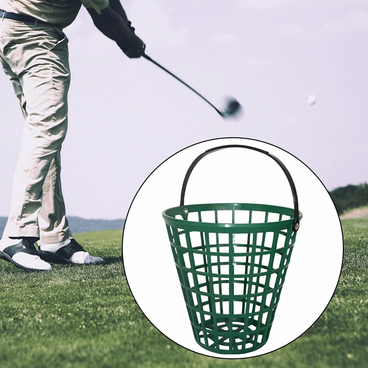 harayaa Golfball-Korb, Golf-Range-Eimer-Träger, Trainings-Golfball-Behälter, Golfwagen-Zubehör, tragbarer Golfball-Eimer für Präsentationsübungen, Hält 75 Bälle