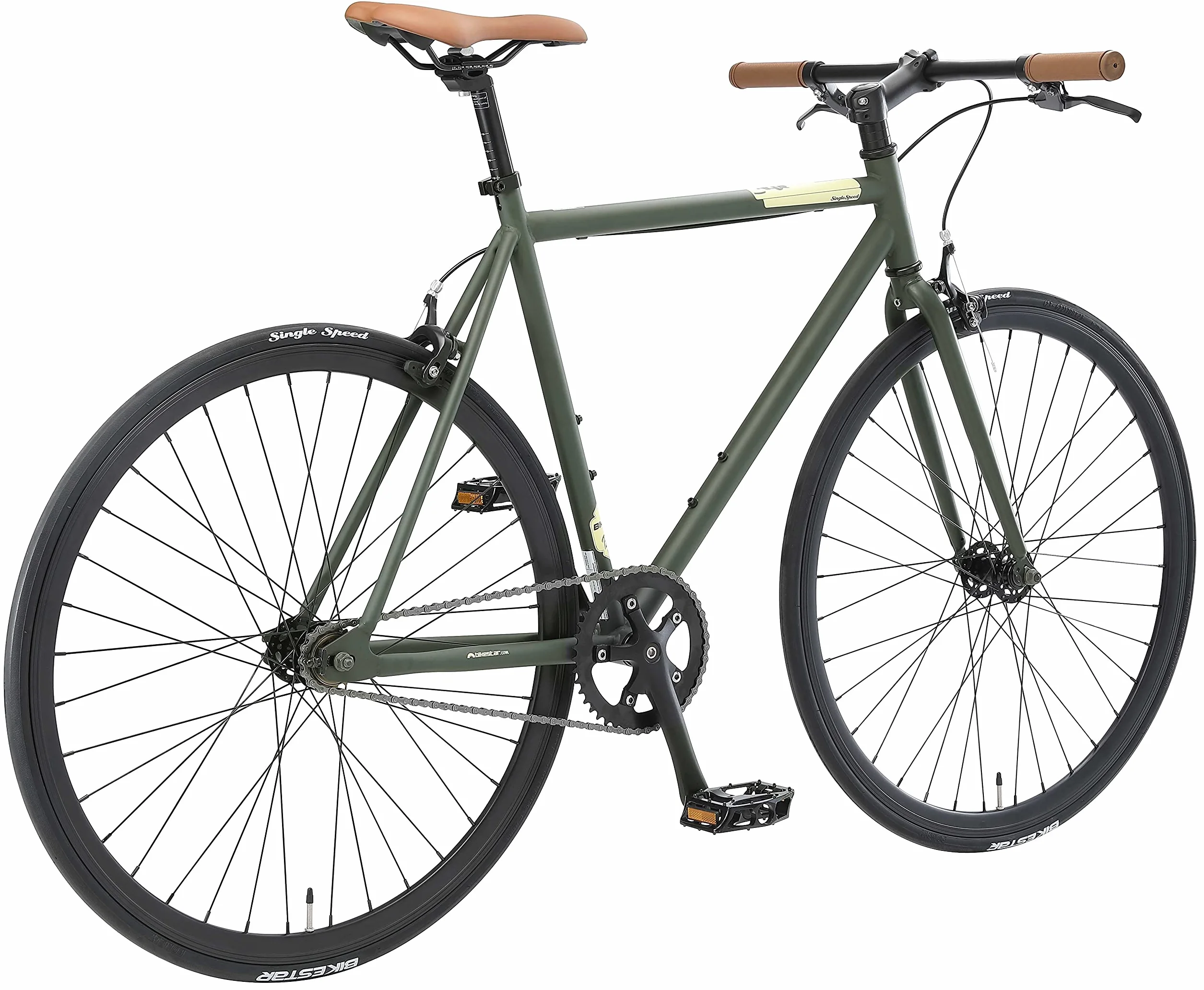 BIKESTAR Singlespeed 700C 28 Zoll City Stadt Fahrrad Fixie | 53 cm Rahmen Rennrad Retro Vintage Herren Damen Rad | Risikofrei Testen