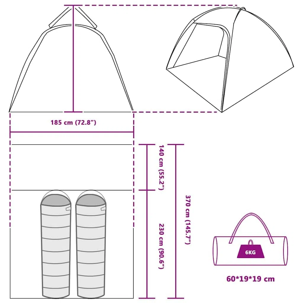 vidaXL Zelt mit Dach mit Luftentlüftung Campingzelt Outdoor- Familienzelt
