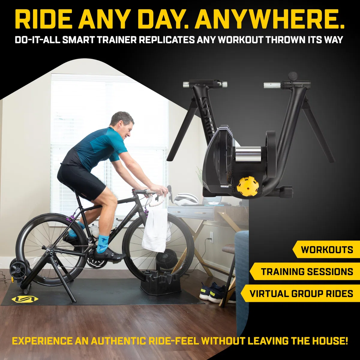 Saris M2 Smart Indoor Elektromagnetischer Widerstand Fahrrad Trainer, kompatibel mit Zwift App