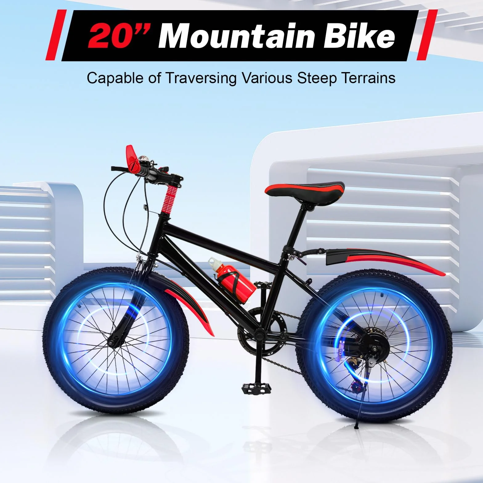 Kinderfahrrad 20 Zoll, 7 Gang Fahrrad für Kinder, Mountainbike MTB für Jungen und Mädchen Von 130-150CM, Bis 85KG, Hochwertiger Rahmen