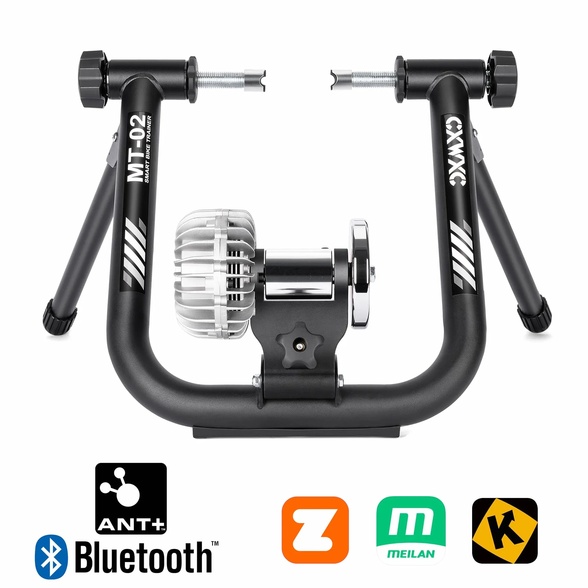 CXWXC Smart Fahrradtrainer – Fluid Rollentrainer für 26–29 Zoll und 700C Fahrräder – Geräuscharmer Heimtrainer kompatibel mit Zwift