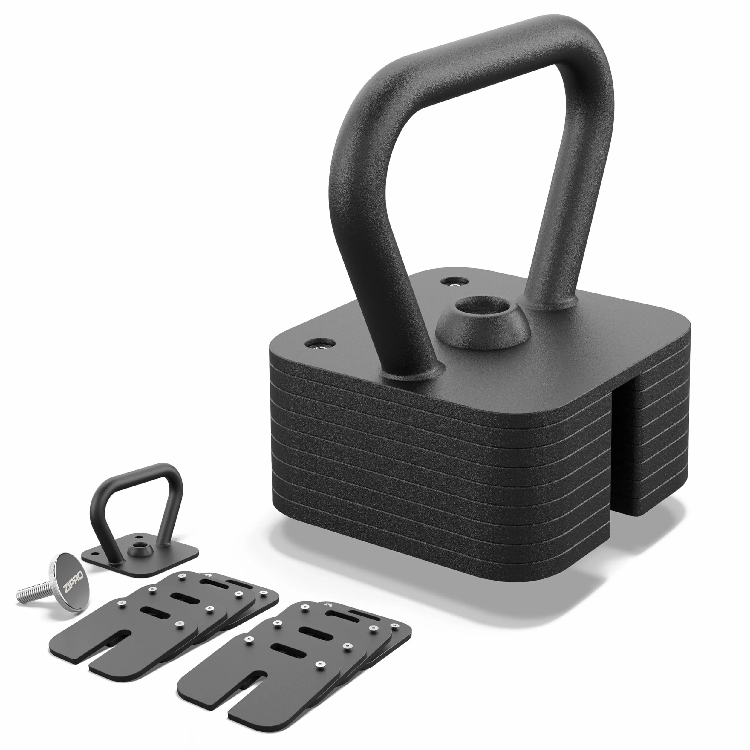 ZIPRO Kettlebell SQUARE Verstellbar bis 19 kg Kugelhantel Einstellbar für Krafttraining Fitness Workout zu Hause
