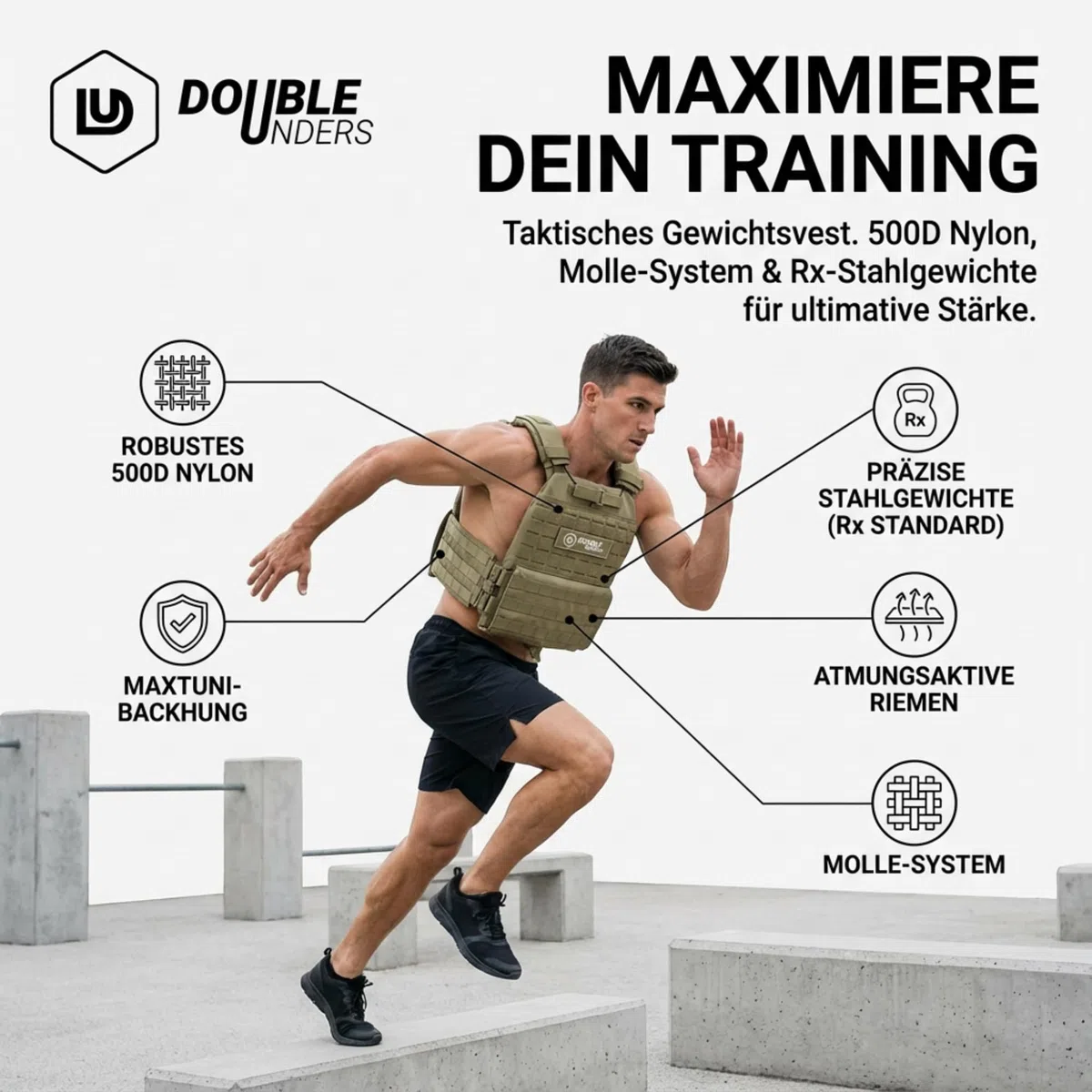 Gewichtsweste für Calisthenics - Krafttraining & Crossfit - Weight Vest - Fitness Gewichtsweste 6kg & 9 kg