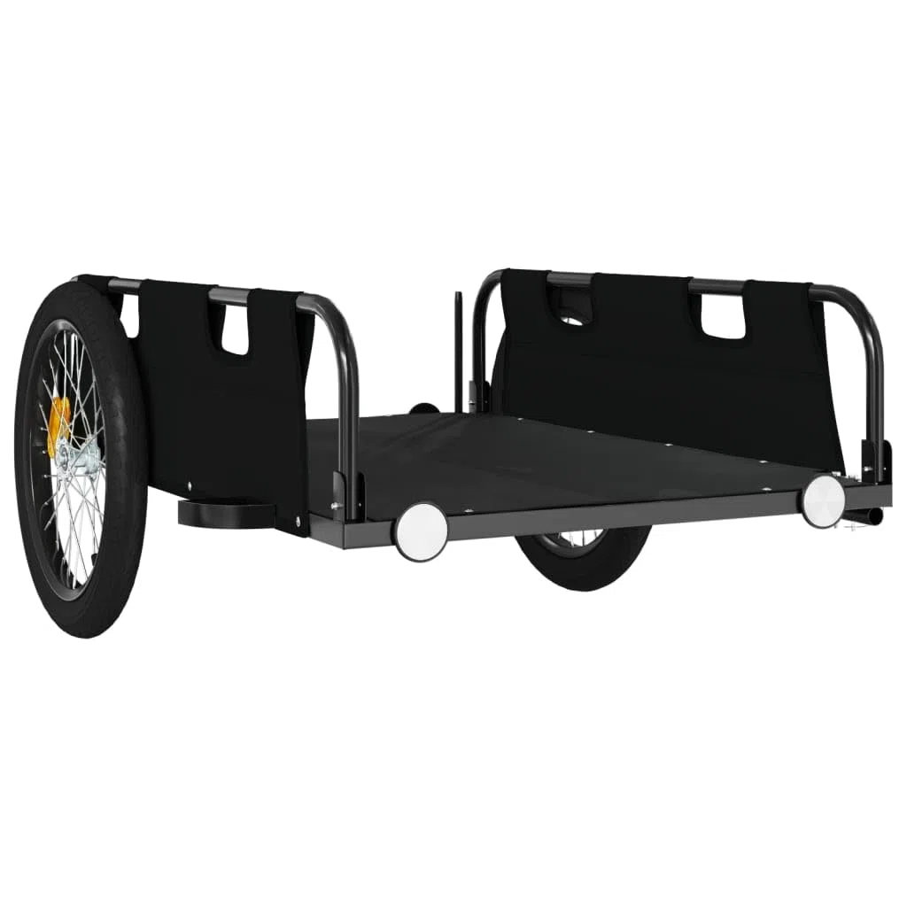 Willood Fahrradanhänger Lastenanhänger Fahrrad Transportanhänger Anhänger Schwarz Oxford-Gewebe und Eisen 135 x 68 x 38.5 cm