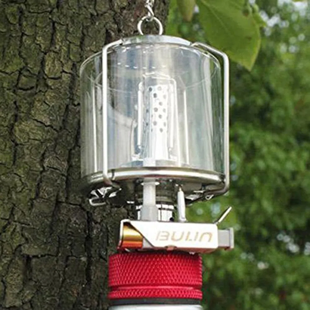 Tentock Leichte Gaslaterne im Freien Tragbare Aluminium Gaslaterne Camping mit Adapter und Hängenden Kette für Wandern Picknick