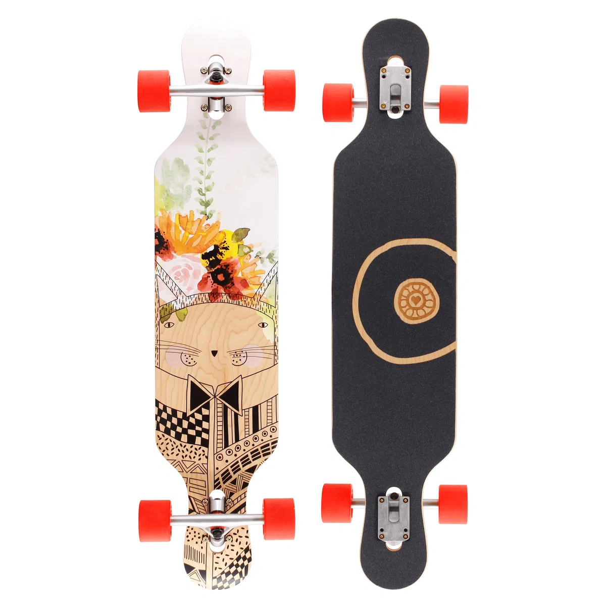 BTFL Drop-Through Longboard Skateboard für Mädchen, Komplett-Board mit ABEC 9 Kugellager, Cruiser für Anfänger und Fortgeschrittene: Chloe, Flora, Malou, Polly3, Yuva, Kayla, Keanu