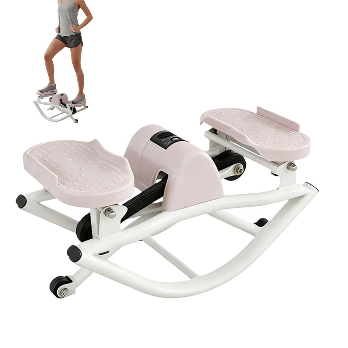 Rock Stepper tragbares Trainingsgerät | Gleichgewichtstrainer mit Widerstandsbändern für Gelenke, Bauchbeine, Männer, Frauen, Fitnessstudio, Büro