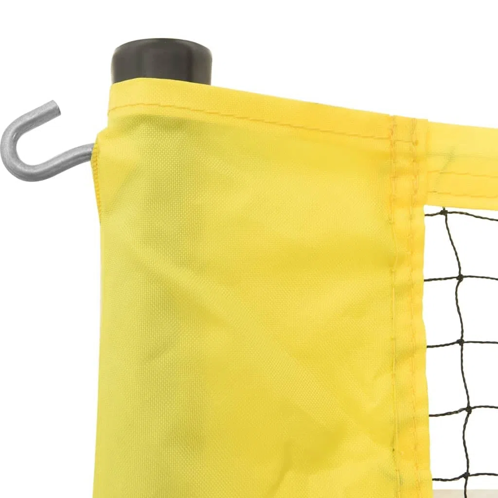 Volleyballnetz Gelb und Schwarz 823x244 cm aus PE-Gewebe mit Stahlrahmen, knotenloses Netz für Freizeit und Turnier im Garten, Park, Strand, Indoor und Outdoor