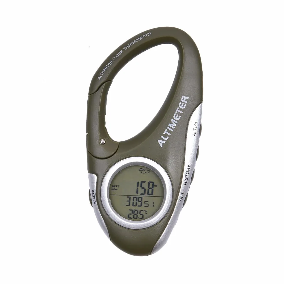 Digital Wanderhauthärte - Tragbares Carabiner -Barometer, Outdoor - -Thermometer | Essentielles Rucksack -Überlebensgetriebe Tool, Männer Frauen Explorer Multifunktional Camping Genauer Leistun