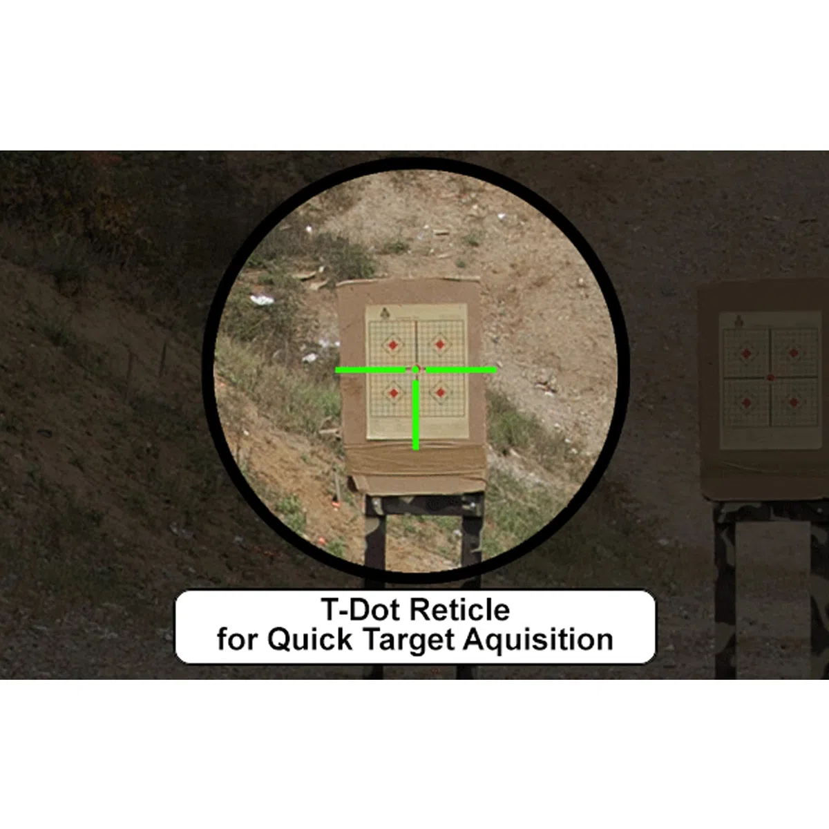 UTG Taktisches Leuchtpunktvisier 6 Zoll ITA CQB T-dot Sight mit Offset QD Montage, Rot/Grün, SCP-TDTDQ