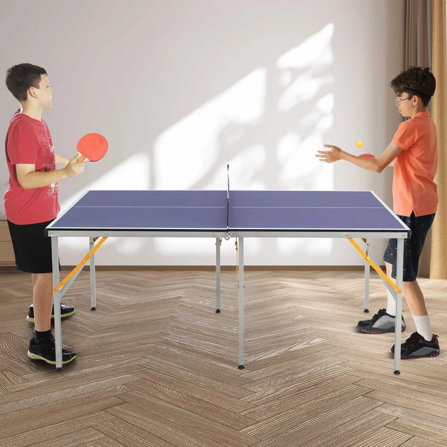 GOPLUS Tischtennisplatte klappbar, Tischtennistisch wetterfest mit Griff | Tischtennis Set mit Netz, 2 Schlägern & 3 Bällen, Ping Pong Tisch für Kinder & Erwachsene, für Indoor & Outdoor