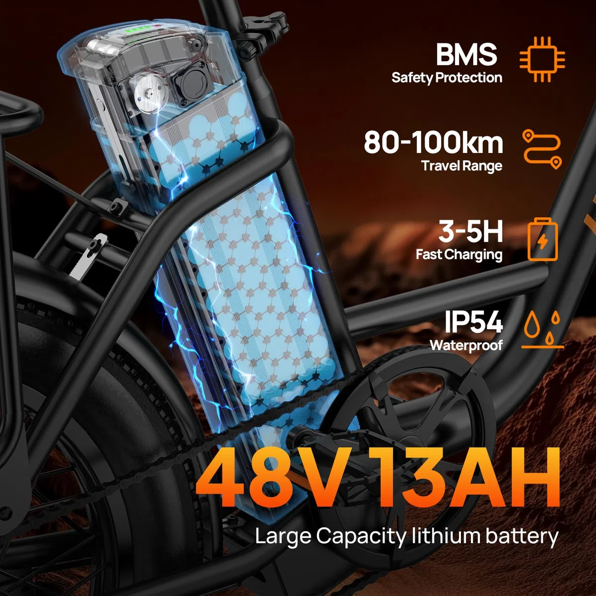 URLIFE E Bike für Erwachsene, 20 * 3.0" Fat Tyre Elektrofahrrad Für Stadtpendler, 48V 13Ah Austauschbarem Akku bis 100KM, 250W Motor mit LCD Display, 7 Gang Elektrofahrräder Für Herren Damen