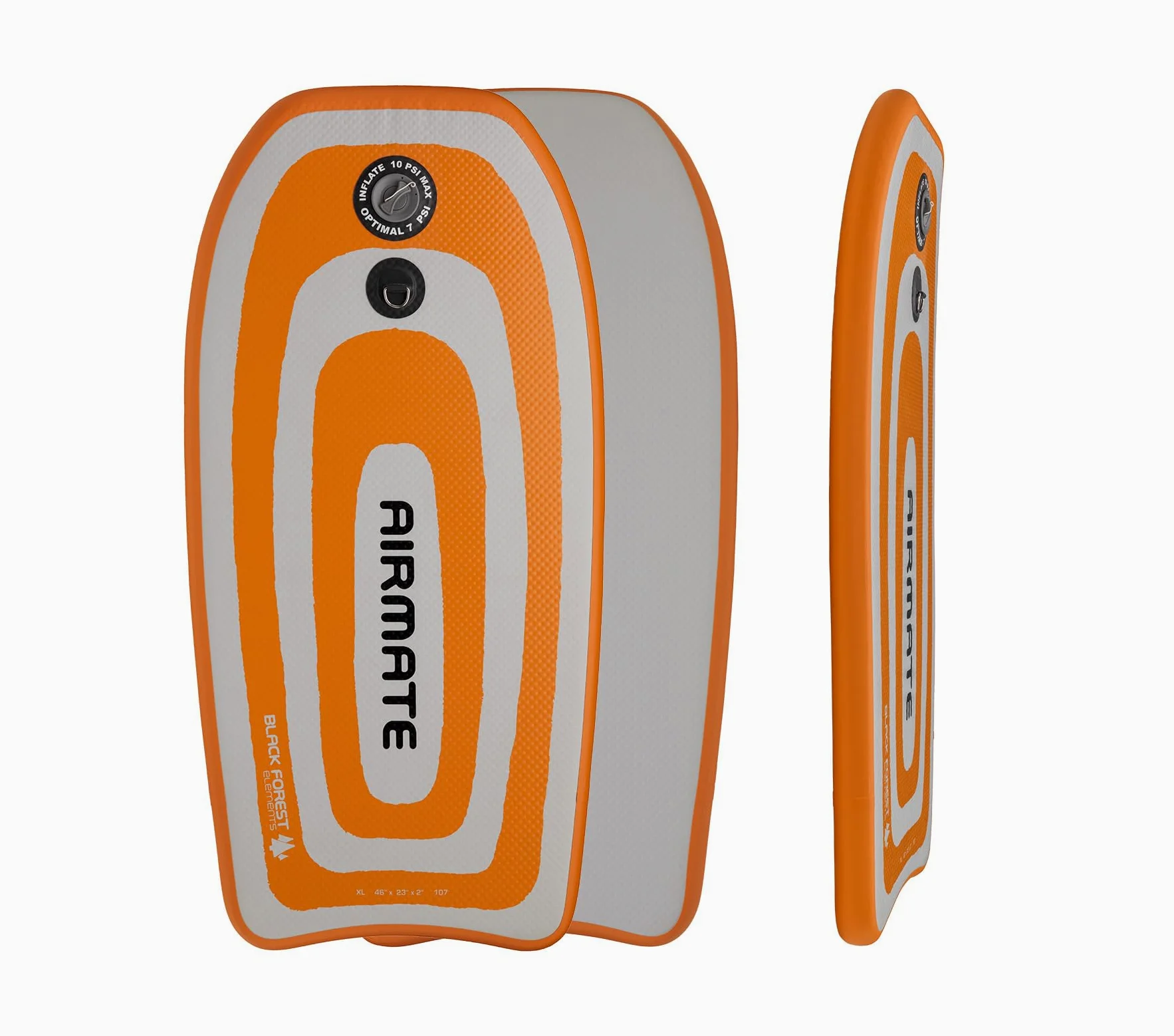 AIRMATE XL 46" Bodyboard Premium - Sportgerät für große Erwachsene 190cm+ - Aufblasbar & Kompakt - Weltweit einzigartig in 4 Größen - Seit 2012 Bewährt - 10+ Jahre haltbar