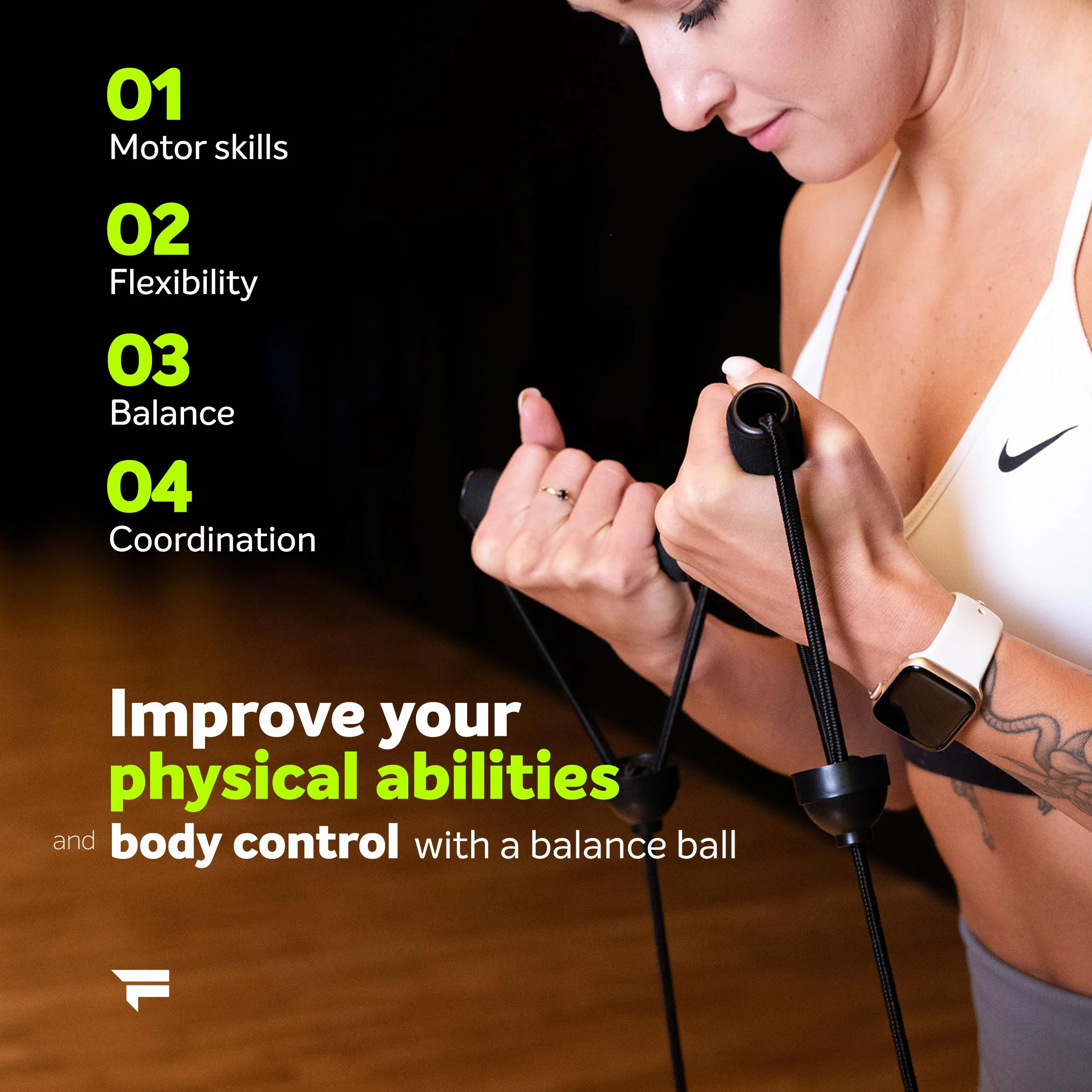 FIZYO Balance Trainer Halbkugel Ø 58 cm, Rutschfester Balance Ball mit Bändern & Pumpe für Gleichgewicht, Core-Training, Yoga, Pilates, Fitness, Gymnastik, Physiotherapie & Rehabilitation Schwarz