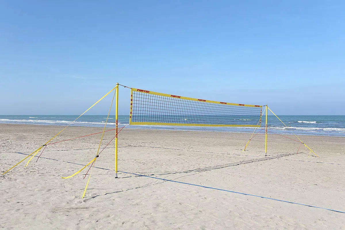Funtec Pro Beach Set - transportable Beachvolleyball-Netzanlage für Top-Sport