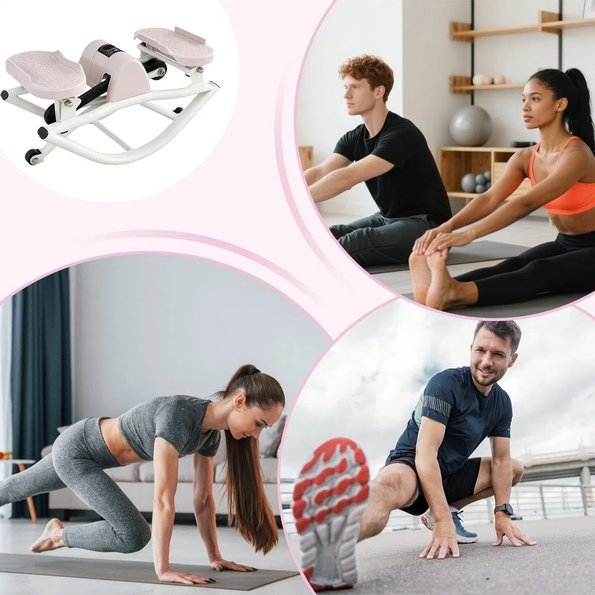 Rock Stepper tragbares Trainingsgerät | Gleichgewichtstrainer mit Widerstandsbändern für Gelenke, Bauchbeine, Männer, Frauen, Fitnessstudio, Büro