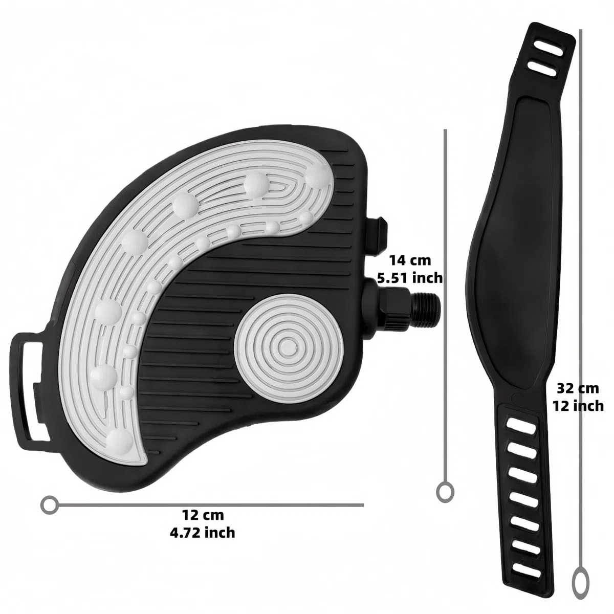 YBEKI 1 Paar Premium Heimtrainer Pedale mit Riemen – 9/16″ (14,3 mm) & 1/2″ (12,7 mm) Spindel – Universell kompatibel mit Peloton, Schwinn, Kettler, Christopeit – Indoor Cycling Pedale