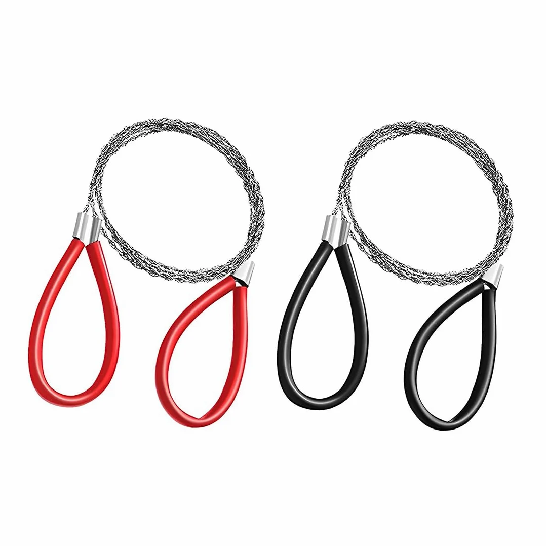 EIHI Seilsäge Drahtsäge Handkettensäge Edelstahl Drahtsäge Taschensäge Aus Edelstahl Mit Schlaufen Verbesserte Drahtsäge Tragbare Kettensäge Sägedraht Stahldrahtsäge Für Outdoor, Camping, 2 Stück