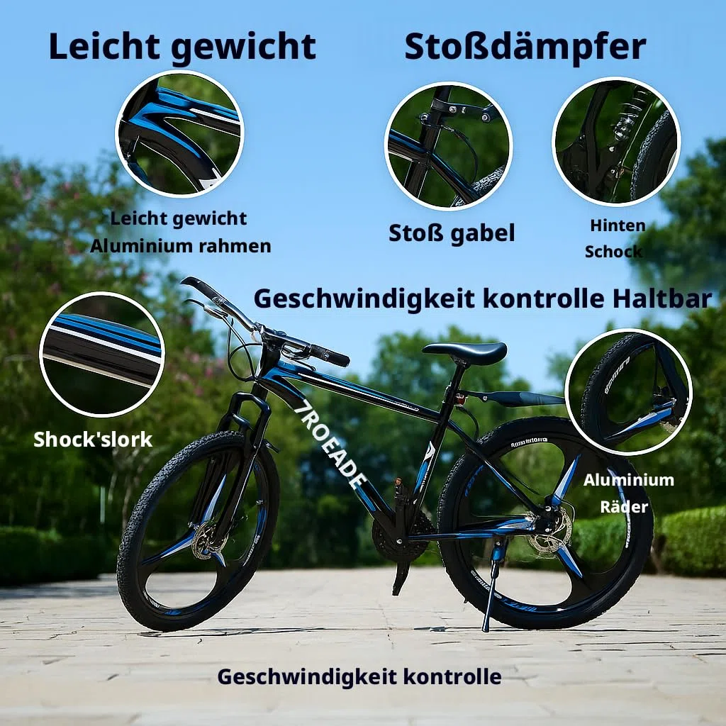 24/26/27.5 Zoll Allterrain Mountainbike,21-Gang Shimano Erwachsener Mountainbike mit Scheibenbremse und Schlammbrett,High-Carbon Stahlrahmen MTB Fahrrad,Mehrere Farbe