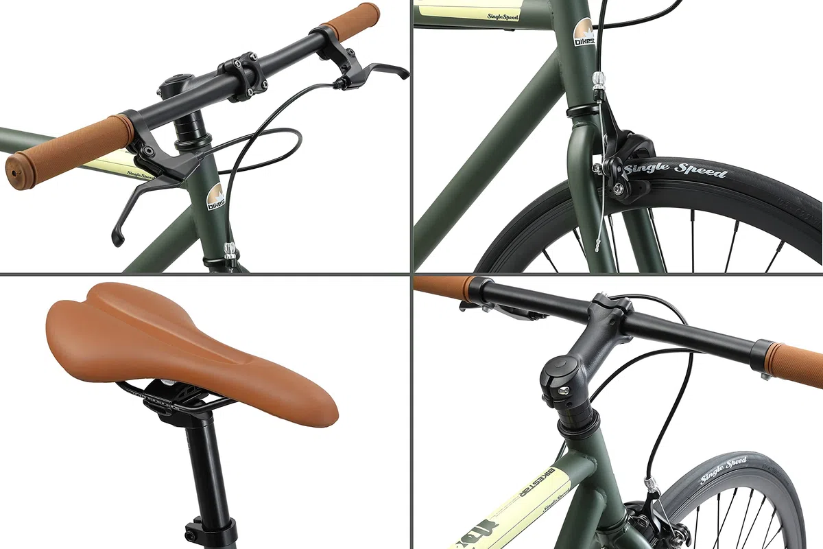 BIKESTAR Singlespeed 700C 28 Zoll City Stadt Fahrrad Fixie | 53 cm Rahmen Rennrad Retro Vintage Herren Damen Rad | Risikofrei Testen