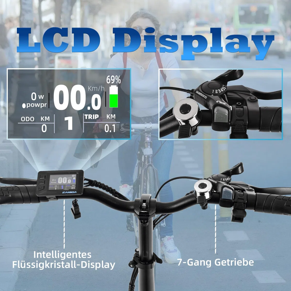 E-Bike Klapprad 20“ Elektrofahrrad, Aluminium, mit 250w Motor 36V 13Ah Li-Ion Akku, Reichweite bis zu 100km, 7 Gang, E-citybike, 22kg (White)