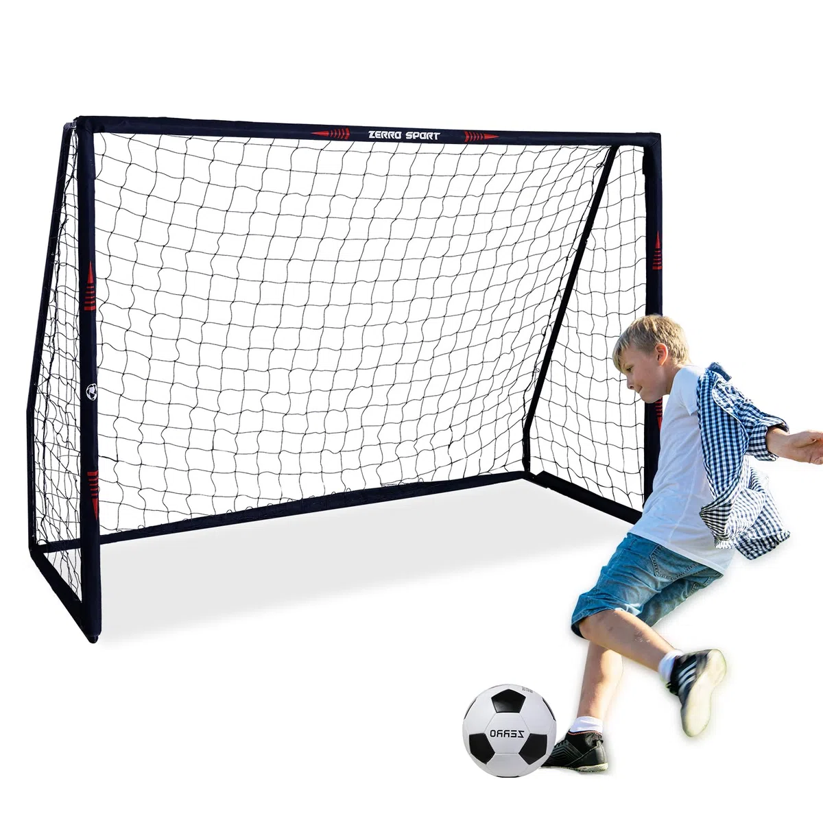 ZERRO Fussballtor Outdoor Fußballtor 180/240/300 für Erwachsene und Kinder zum Spielen und Trainieren im Garten