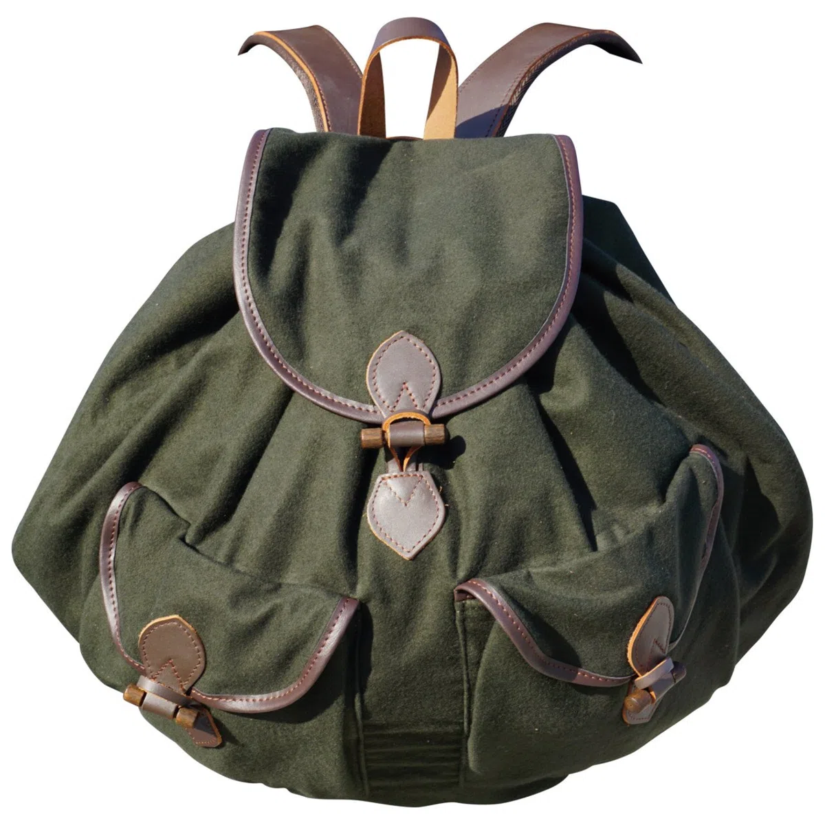 Lautloser Jagdrucksack Wanderrucksack imprägniertes Qualitätsleinen jagdgrün 45 Liter Volumen