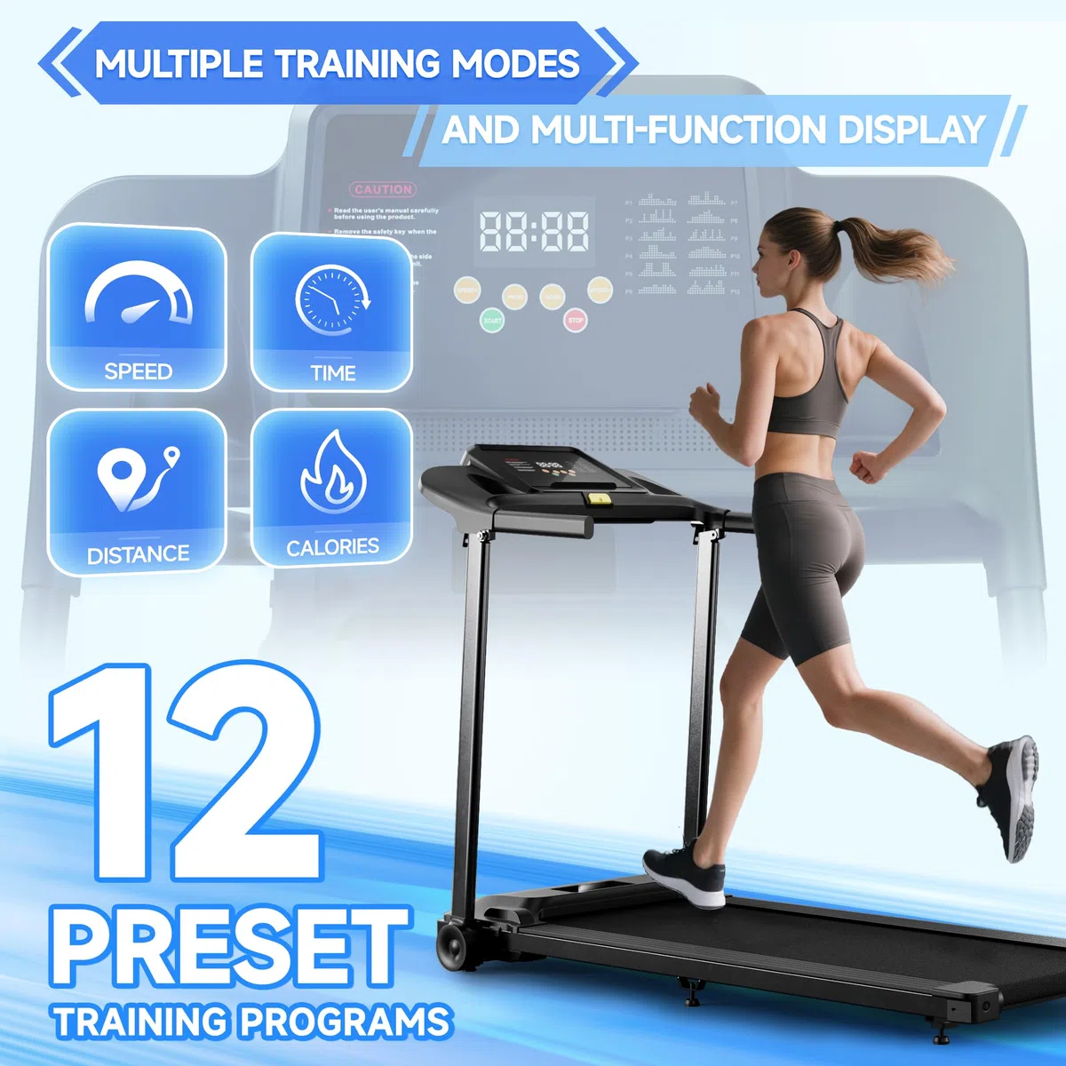Laufband für Zuhause Klappbar Laufbänder Profi- 12 km/h Elektrisches Treadmill Laufpad 2.5HP Foldable Schreibtisch Tretmühle Klappbares Walking Pad mit LED-Anzeige für Home Haus und Büro Avnbdao