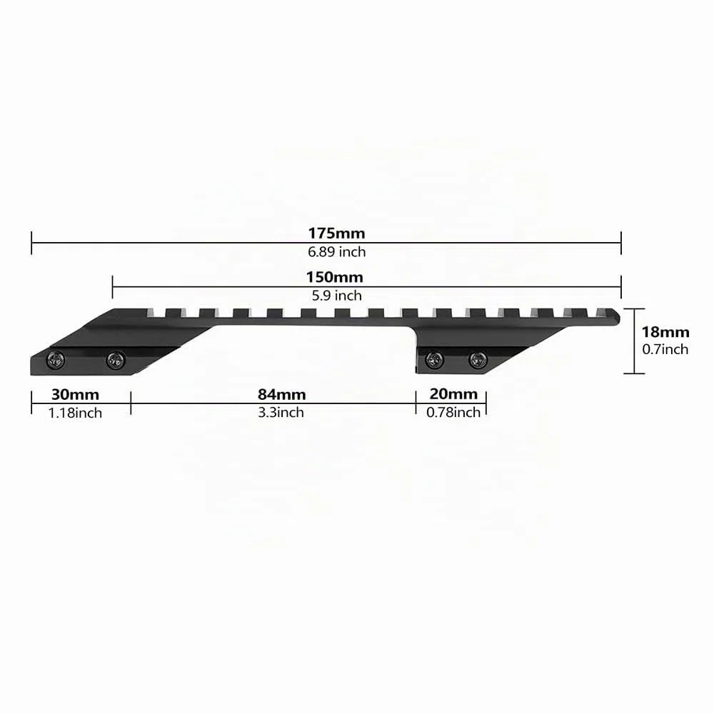 WINFREE Dovetail to Picatinny Single Mount Low Profile 11mm to 20mm Converts Adapter for Mounting Red Dot Scope Optics
