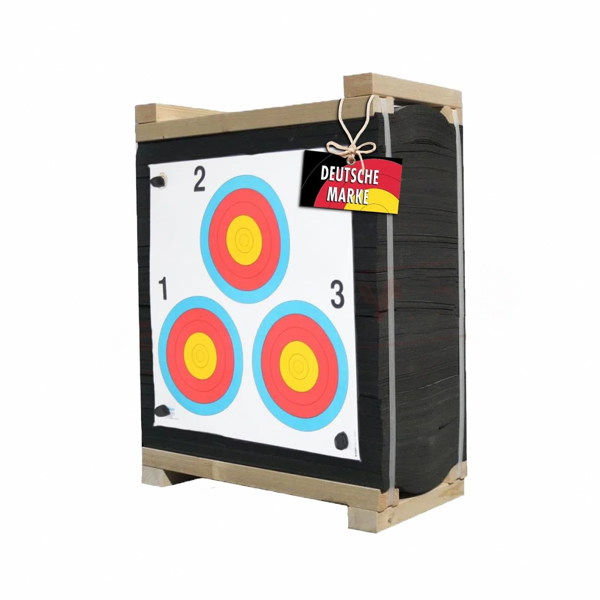Target TECH Rhino Zielscheibe 60x60x30 cm [*] | Schaumscheibe mit Lamellen für Bogenschießen & Armbrust bis 225 lbs, selbststehend, pfeilschonend, robust