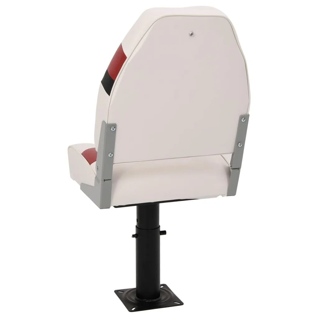 Klappbarer Bootssitz mit hoher Rückenlehne, 2-teiliges Set aus PVC und PU, verstellbare Konsole aus Stahl für Segelboot, Segelyacht, Jolle, Cockpit, Deck und Marina