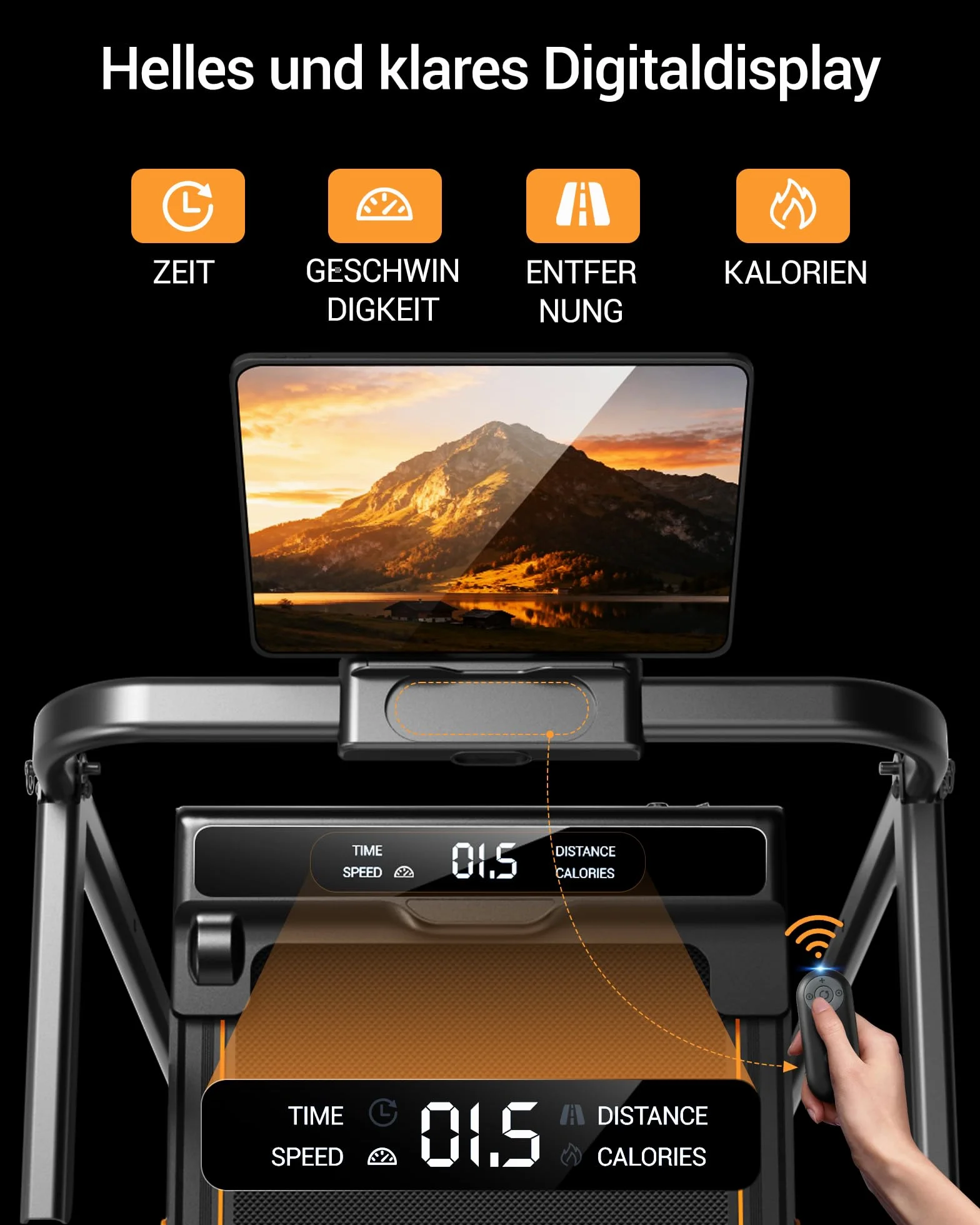 LONTEK Walking Pad mit Steigung 16%, 10KM/H Laufband für Zuhause mit Steigung, LED Anzeige, Fernbedienun, 3.0HP Leise Kleines Walking Machine für Zuhause und Büro, Belastung 159KG