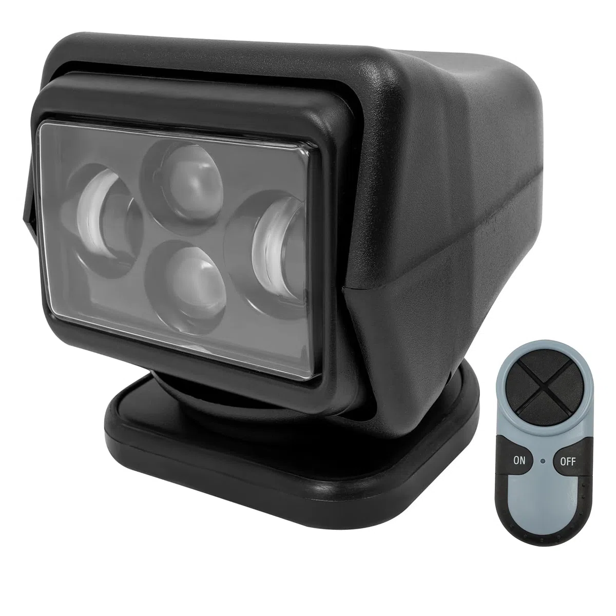 LED Suchscheinwerfer Arbeitslicht 60W 600m 8000LM - LED Arbeitsscheinwerfer mit Fernbedienung 5A für Geländewagen ATV Trucks Boote IP67 360° Rotation 6500K (Schwarz)