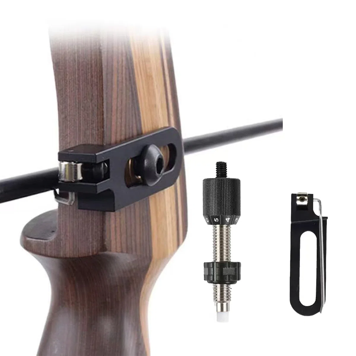 Aluminium-Legierung Bogenschießen Kissen Kolben & Hinter Magnetische Rebound Pfeil Ruhe Set mit Druckknopf Installation Werkzeuge für Recurve Bogen Longbow für die rechte Hand