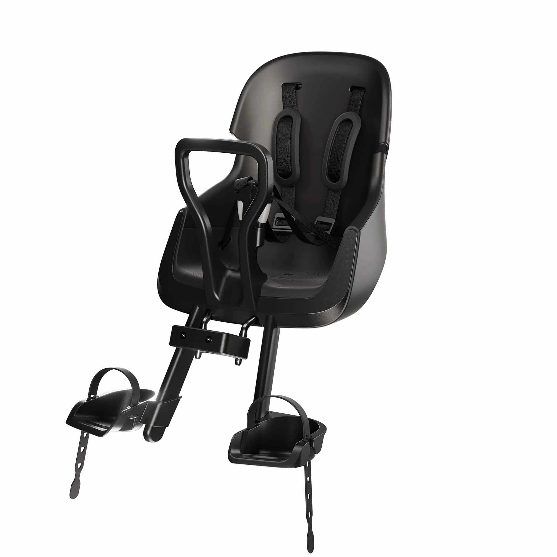 Vorderrad-Babysitz Bobike Evolve Mini mit Wrap-Around-Design, Steuerrohr-Montagesystem, verstellbaren Fußstützen und ultimativer Sicherheit