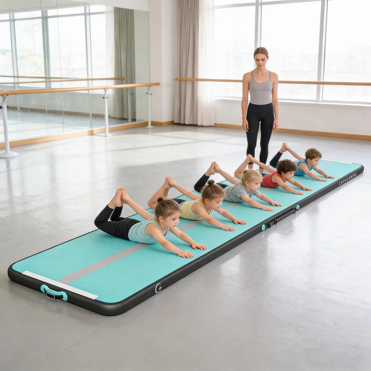 Airtrack Matte, Turnmatte Aufblasbar, 3/4/5m Tumbling Matte, 10cm Hoch Gymnastikmatte, Luftpumpe | Yogamatte, Tumbling Matten, Trainingsmatte, Turn- & Fitness