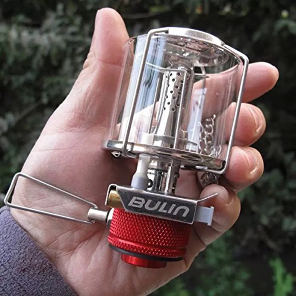 Tentock Leichte Gaslaterne im Freien Tragbare Aluminium Gaslaterne Camping mit Adapter und Hängenden Kette für Wandern Picknick