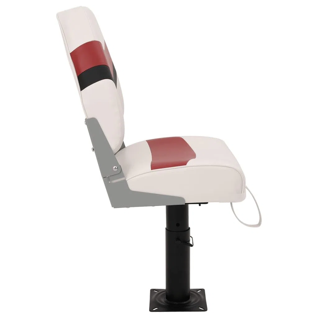 Klappbarer Bootssitz mit hoher Rückenlehne, 2-teiliges Set aus PVC und PU, verstellbare Konsole aus Stahl für Segelboot, Segelyacht, Jolle, Cockpit, Deck und Marina