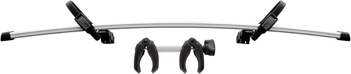 Thule VeloSpace XT Fahrradträger für Anhängerkupplung 3 Fahrräder Silber inklusive Adapter für das 4. Fahrrad