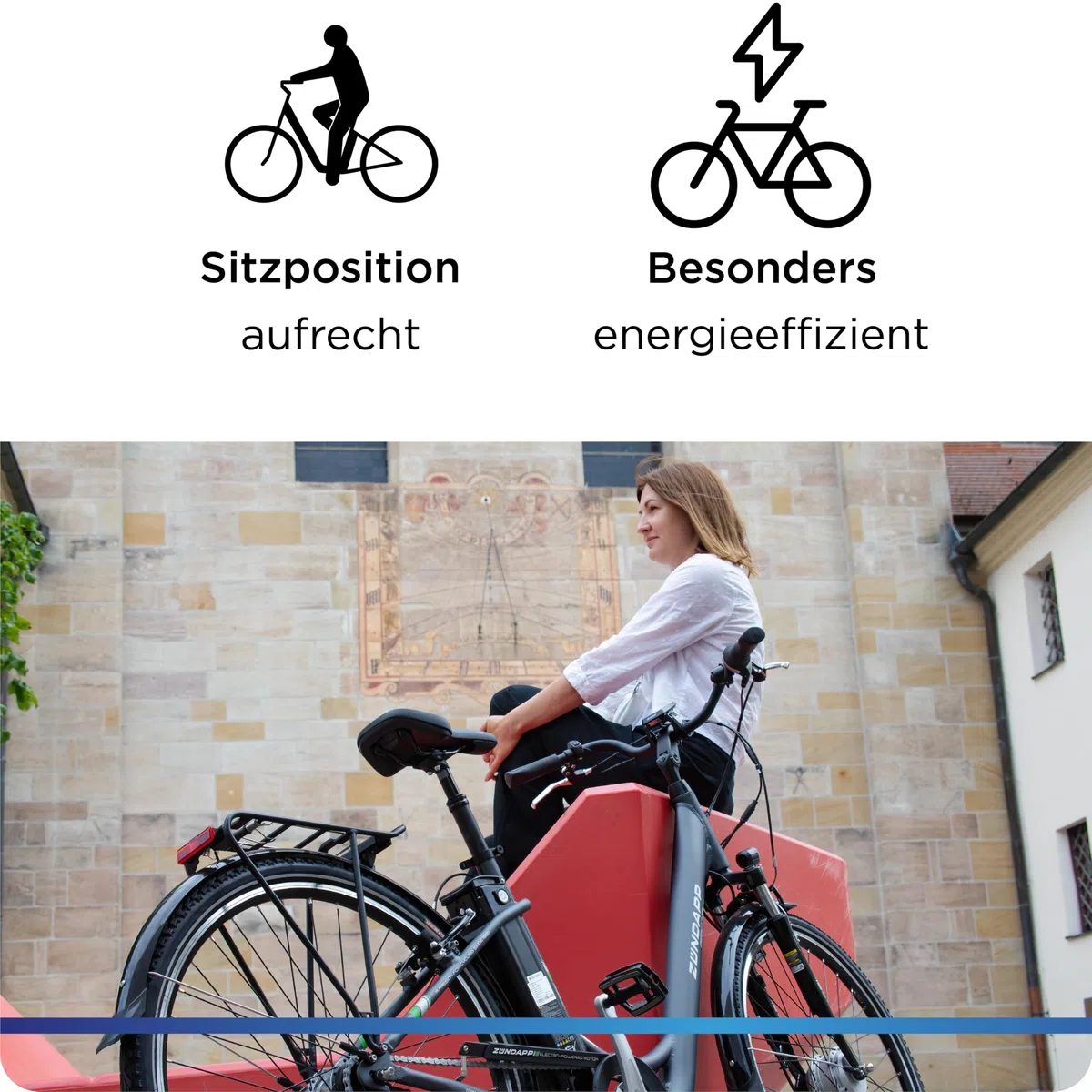 ZÜNDAPP Green 2.7 26 Zoll Ebike für Damen 26" Elektrofahrrad mit Rücktrittbremse E Bike Damen City Fahrrad Elektro Pedelec Hollandrad tiefer Einstieg (schwarz/blau, 46 cm)