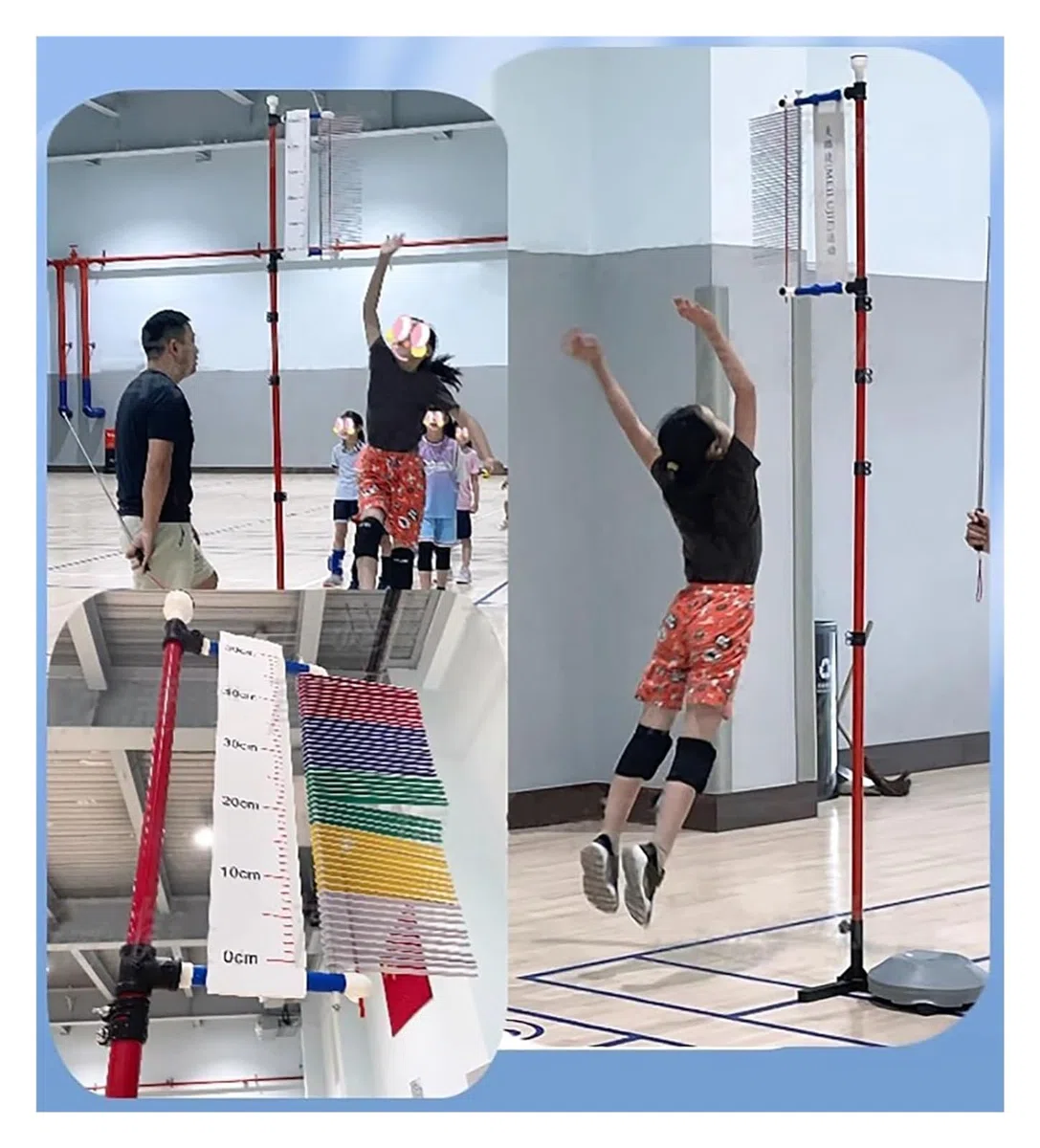 Vertikalsprung-Messgerät, Vertikale Testwaage for das Fitnessstudio, Basketball-Messgerät, stabiles Sprungkraftmessgerät, Fitness-Stange