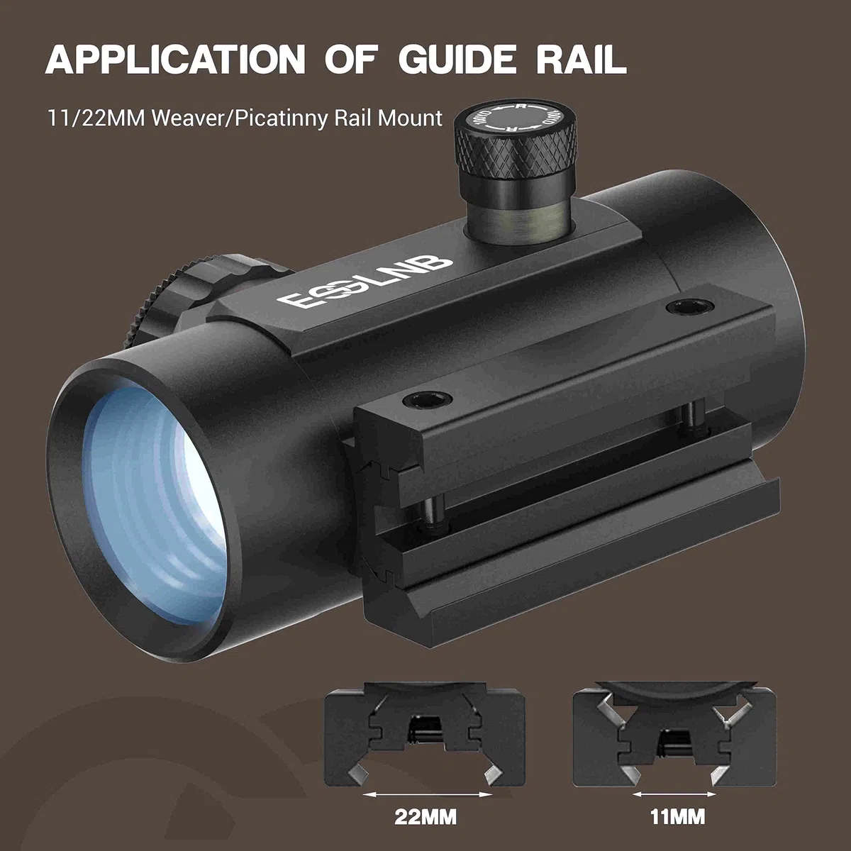 ESSLNB Red Dot Visier Rotpunktvisier für 13/22mm Schiene Leuchtpunktvisier Rot/Grün Punkt mit 5 Helligkeitsstufen für Jagd Softair und Armbrust