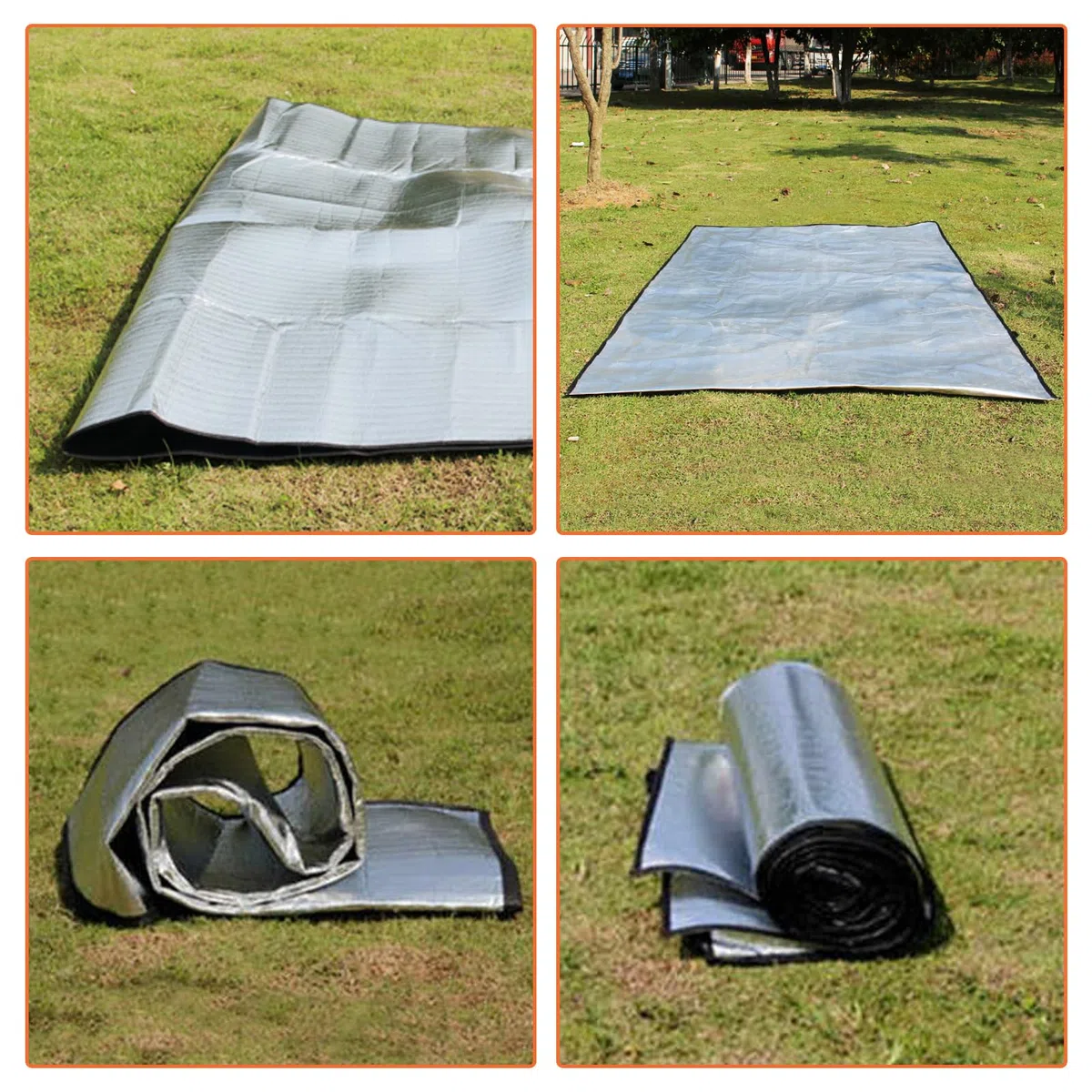 Alu Isomatte Schaummatten 100 x 200cm Faltbar Isoliermatte Camping Zeltmatte Wasserdicht Thermomatte Bodenmatte Outdoor Ultraleicht Isolierdecke Schlafmatte Wärmeisolierend Camping Matte