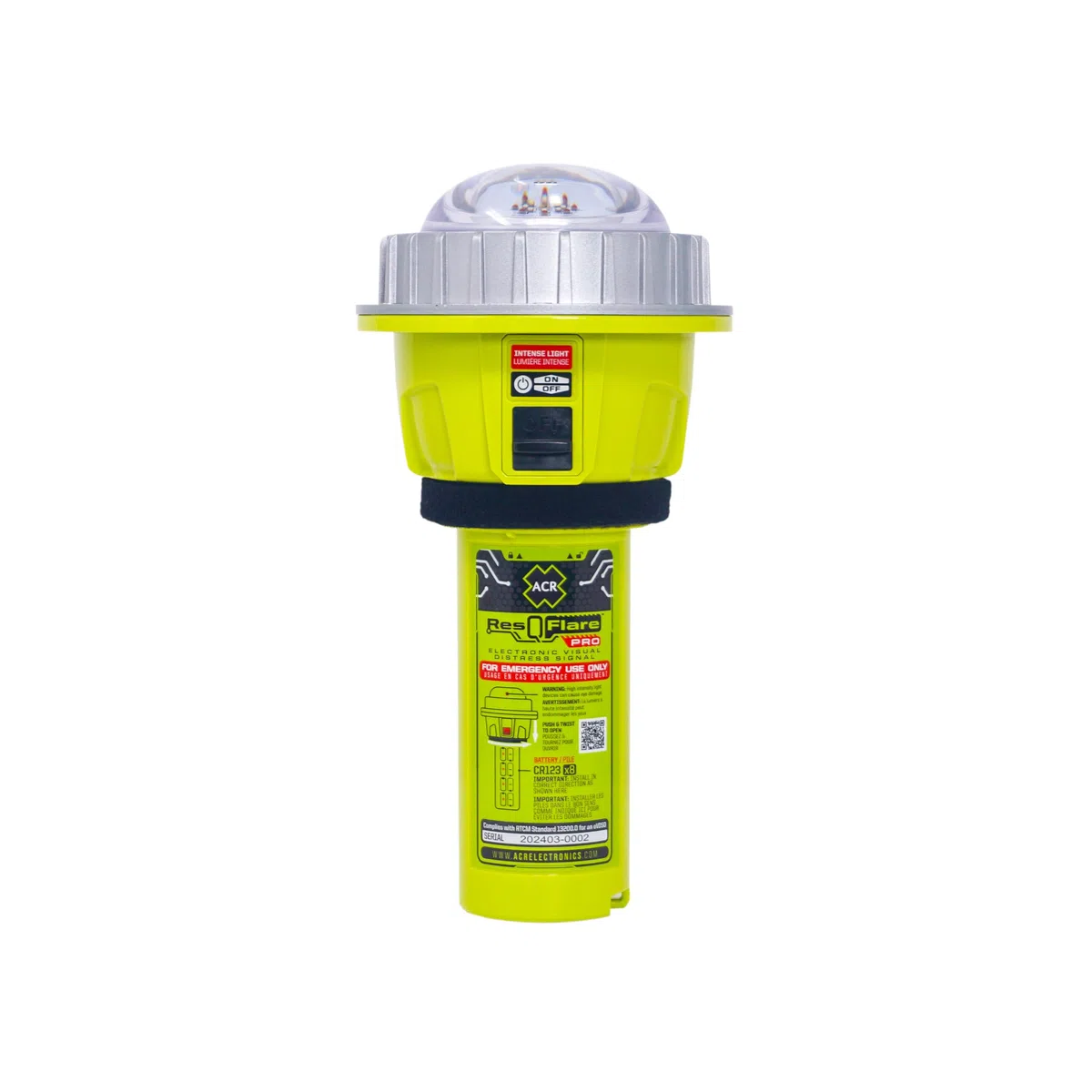 ACR ResQflare PRO Hochleistungs-LED, elektronischer Notruf, USCG-zertifiziert, IR-Infrarot-Technologie, Nachtsuch- und Rettungsfunktion, wasserdichte Bootsfackeln