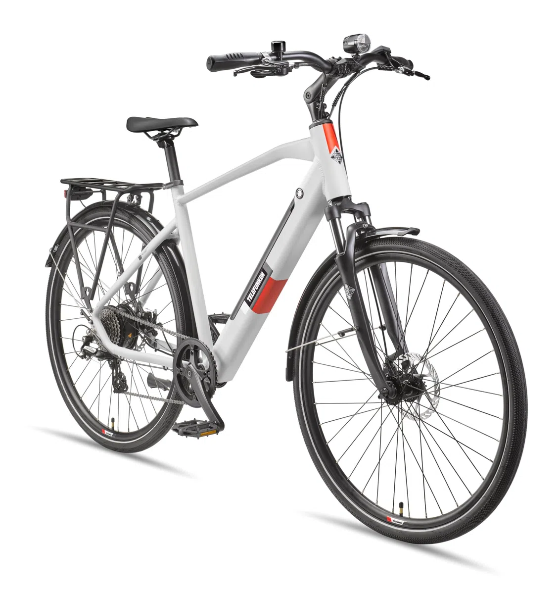 TELEFUNKEN E-Bike 28 Zoll Fahrrad für Herren | Trekking Pedelec mit 8-Gang Kettenschaltung & Scheibenbremsen | Elektrofahrrad mit 250 W Heckmotor & integriertem 417,6 Wh Li-Ion-Akku