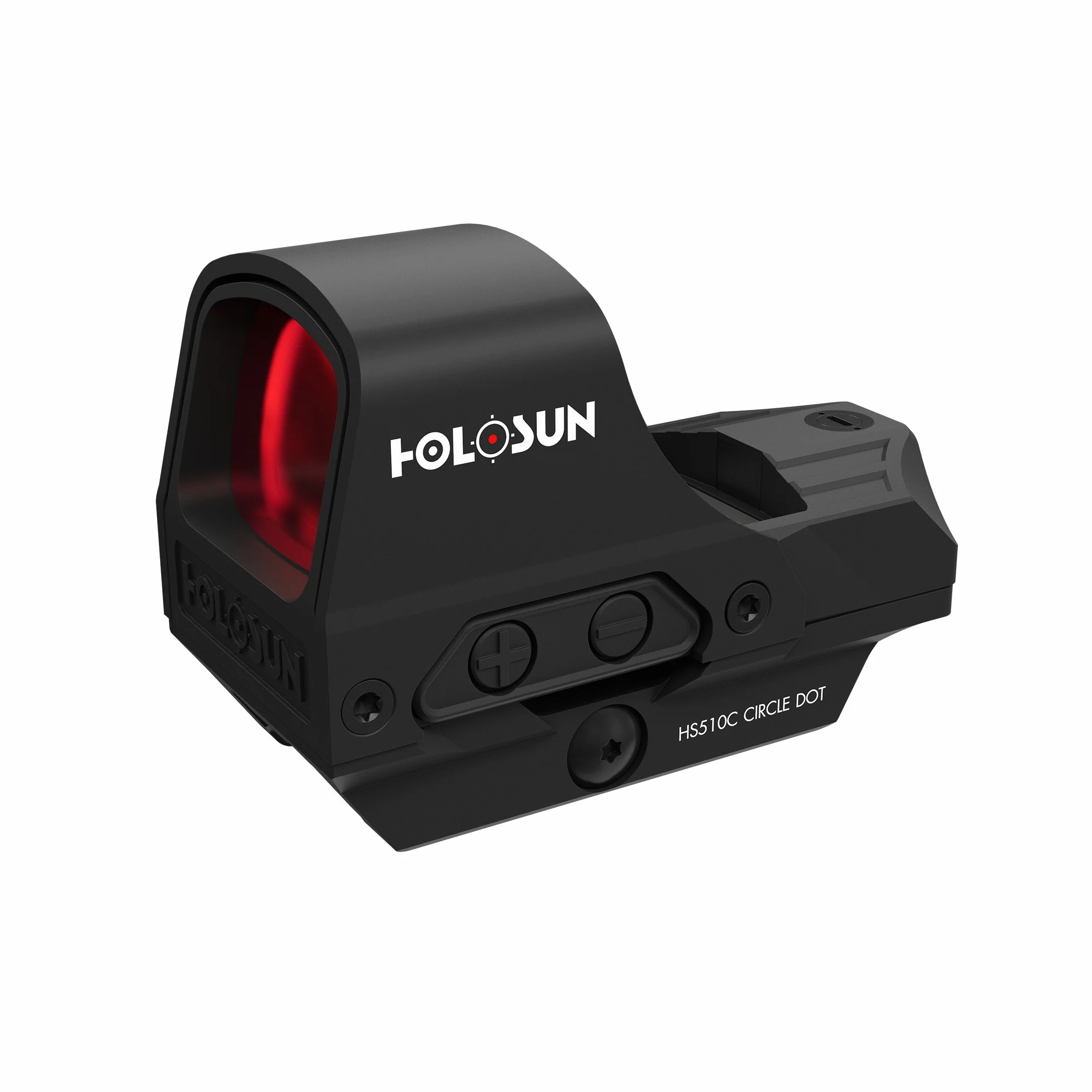 Holosun HS510C Offenes Reflex Rotpunktvisier, wechselbares 2MOA Red dot/65 MOA Ring Kreis Absehen, Solarzelle, Picatinny Schiene, für Jagd, Sportschießen, Softair, Open refl… - 70127430