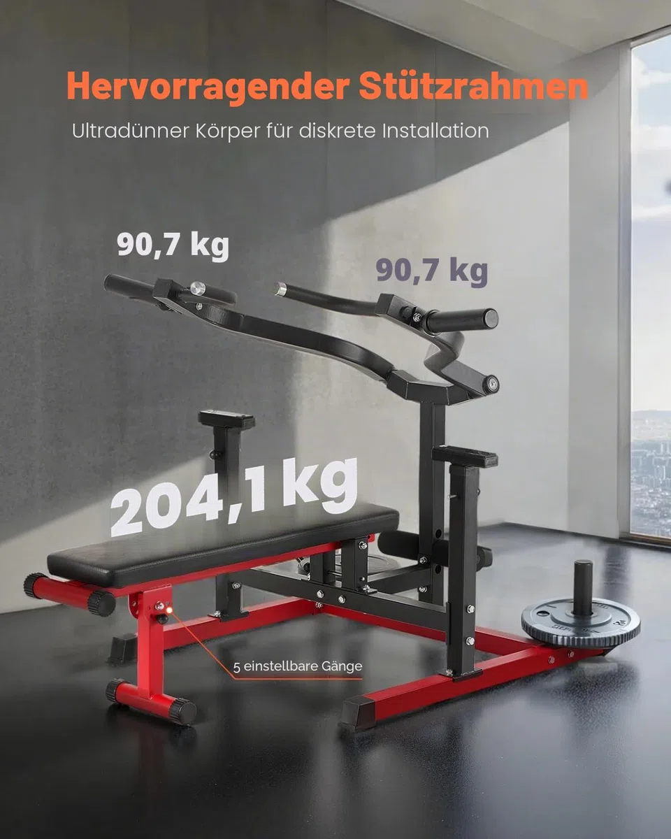 VEVOR Brustpresse, 204 kg belastbares Bankdrückset, verstellbare Flache Schrägbank mit unabhängigen konvergierenden Armen, obere Brust-Ausrüstung, Heim-Fitnessgerät für Brust Bauchmuskeltraining