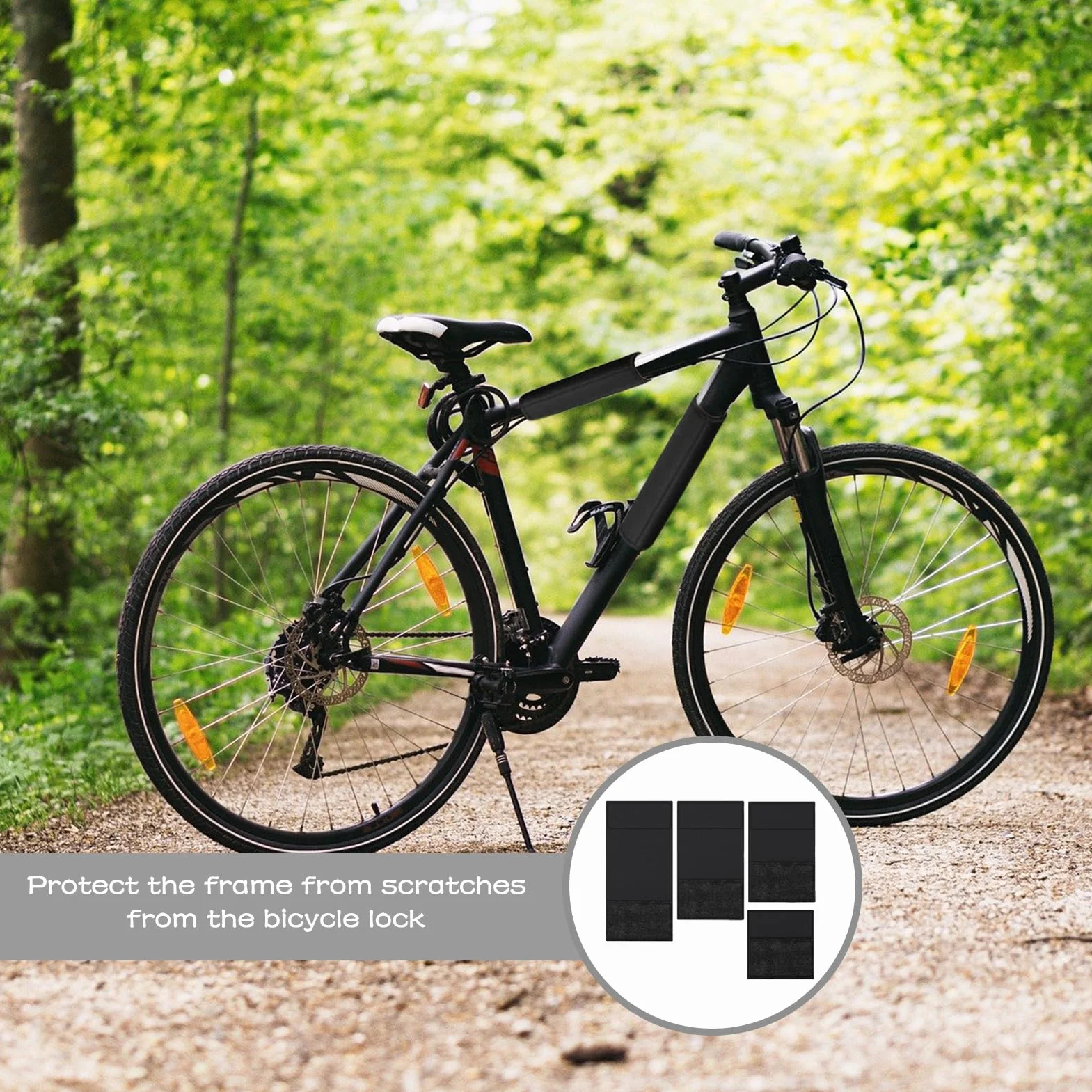 Fahrrad Rahmenschutz 4er Set, Fahrrad Rahmenschutz Transportschutz Carbon Rahmenschutz Fahrradträger Anwendbar auf Fahrradträger,E-Bike Zubehör,Fahrrad Zubehör(Neopren)