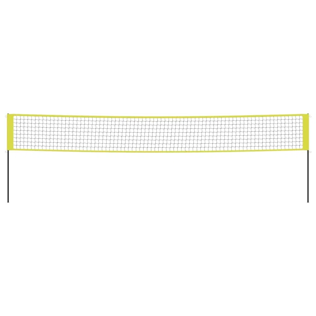 Volleyballnetz Gelb und Schwarz 823x244 cm aus PE-Gewebe mit Stahlrahmen, knotenloses Netz für Freizeit und Turnier im Garten, Park, Strand, Indoor und Outdoor